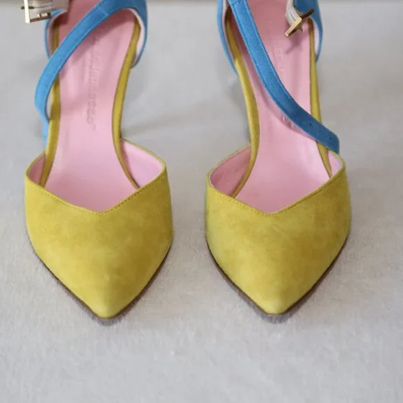 EUC Fauzian Jeunesse suede leather pumps pointed toes made in Italy SIZE 36 - Picture 4 of 8